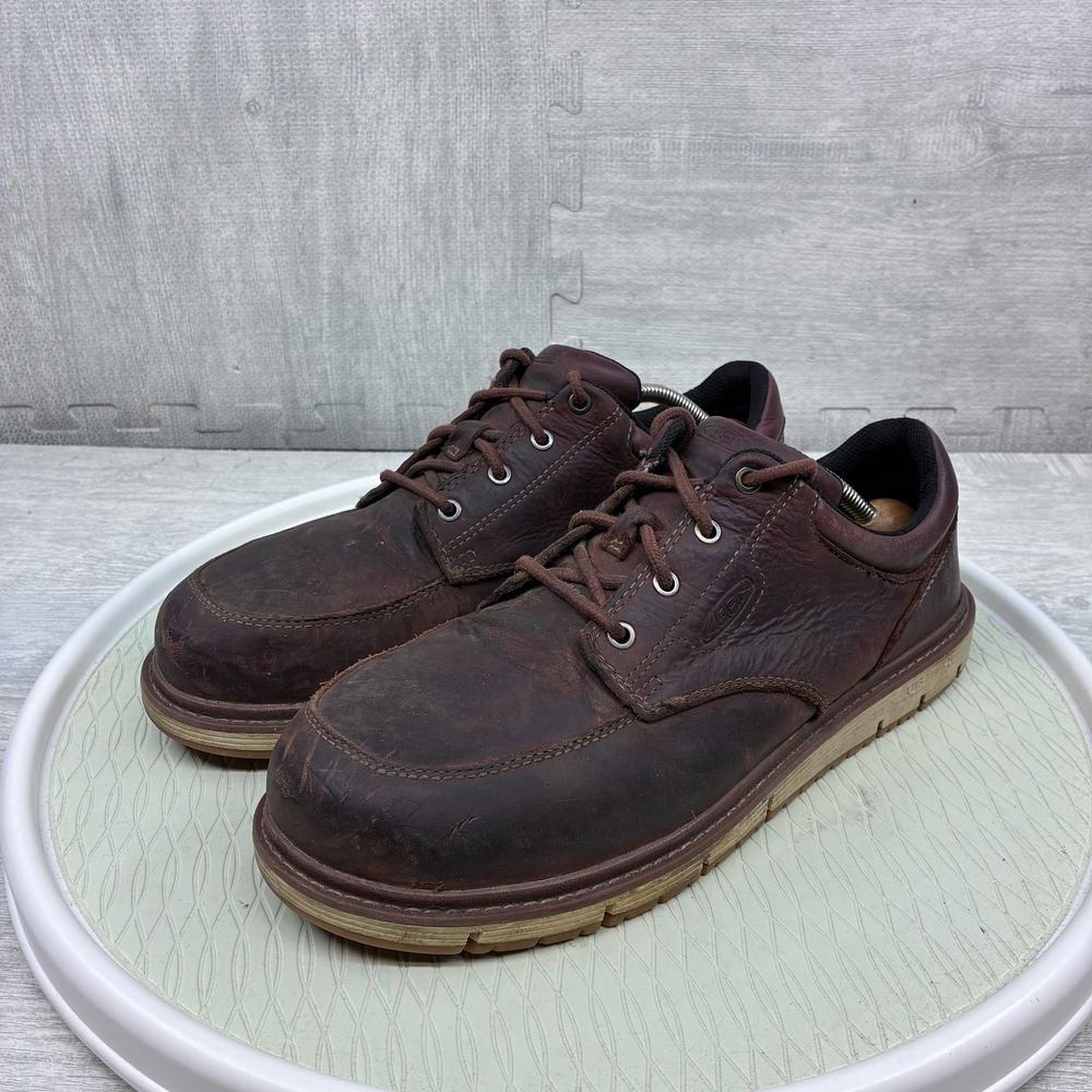 Keen Utility San Jose Oxford Work Shoes Mens 12D Brown Leather Safety Toe